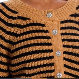 Cinq a Sept Millie Striped Shaker Cardigan